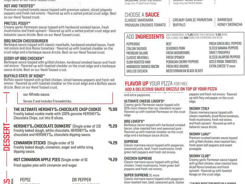 Pizza Hut Menu
