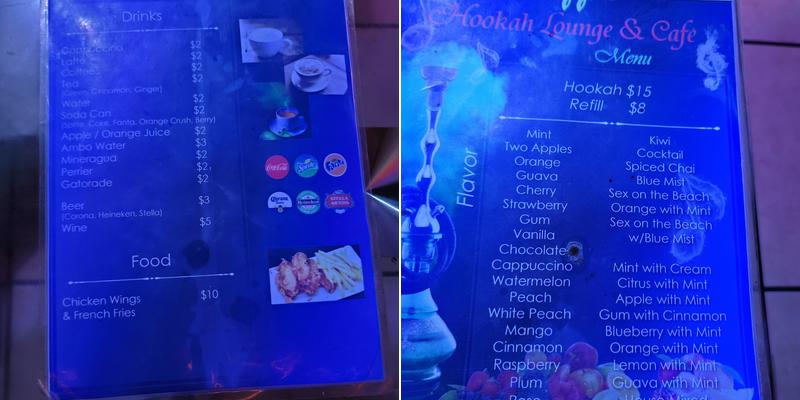 Reggae Hookah lounge Menu