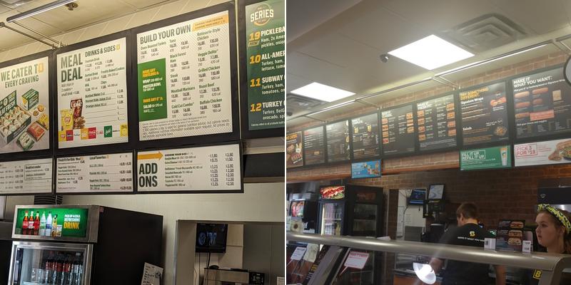 Subway Menu