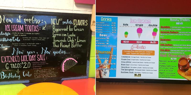 Pop Fizz Menu