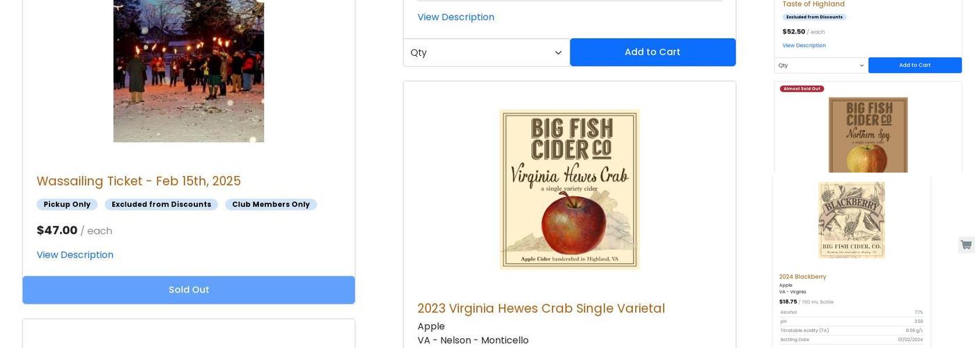 Big Fish Cider Co. Menu