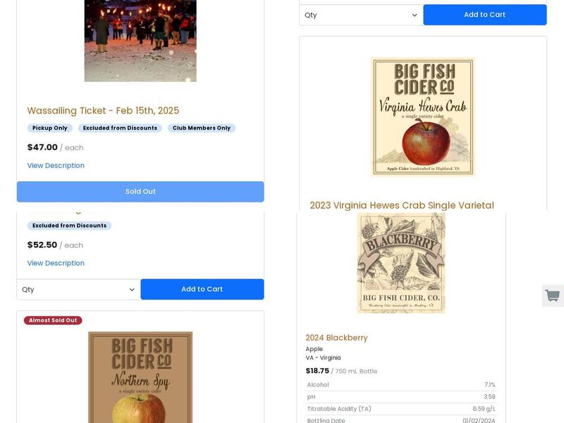 Big Fish Cider Co. Menu