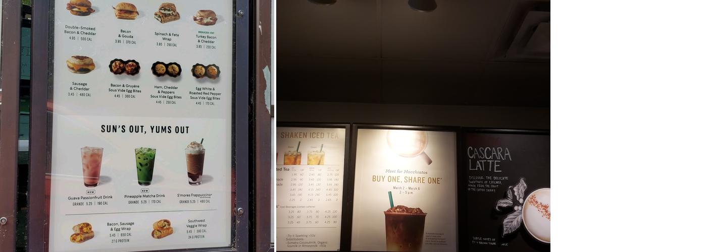 Starbucks Menu