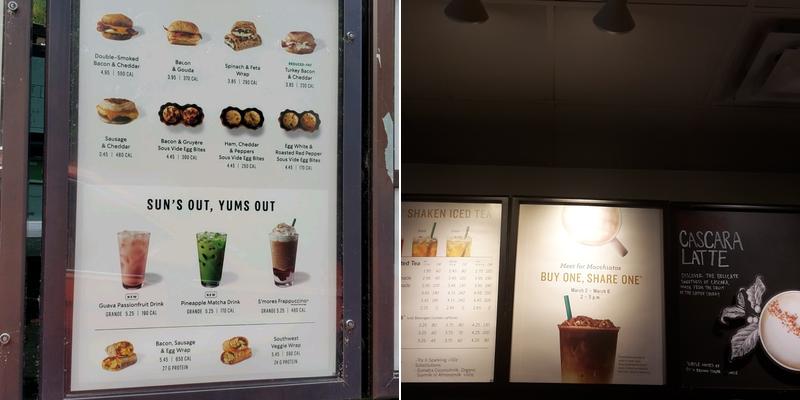 Starbucks Menu