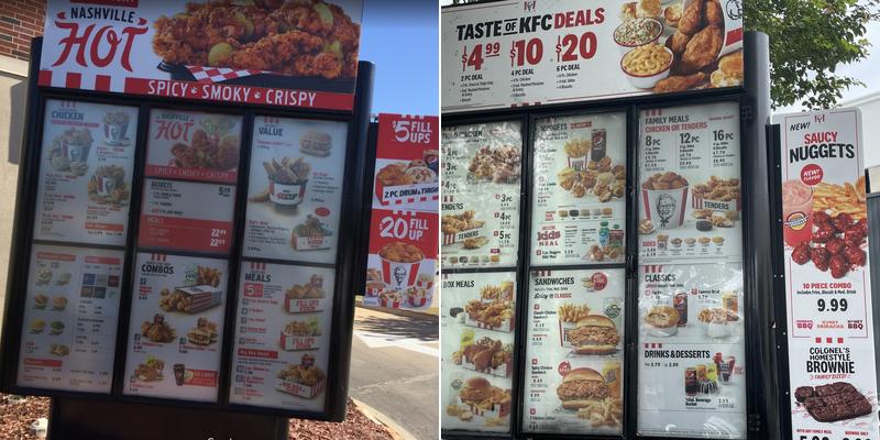 KFC Menu