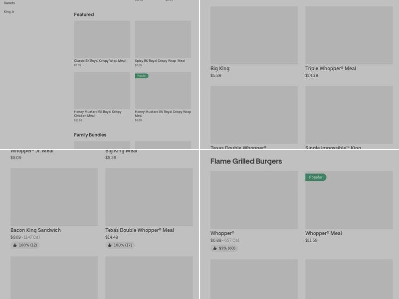 Burger King Menu