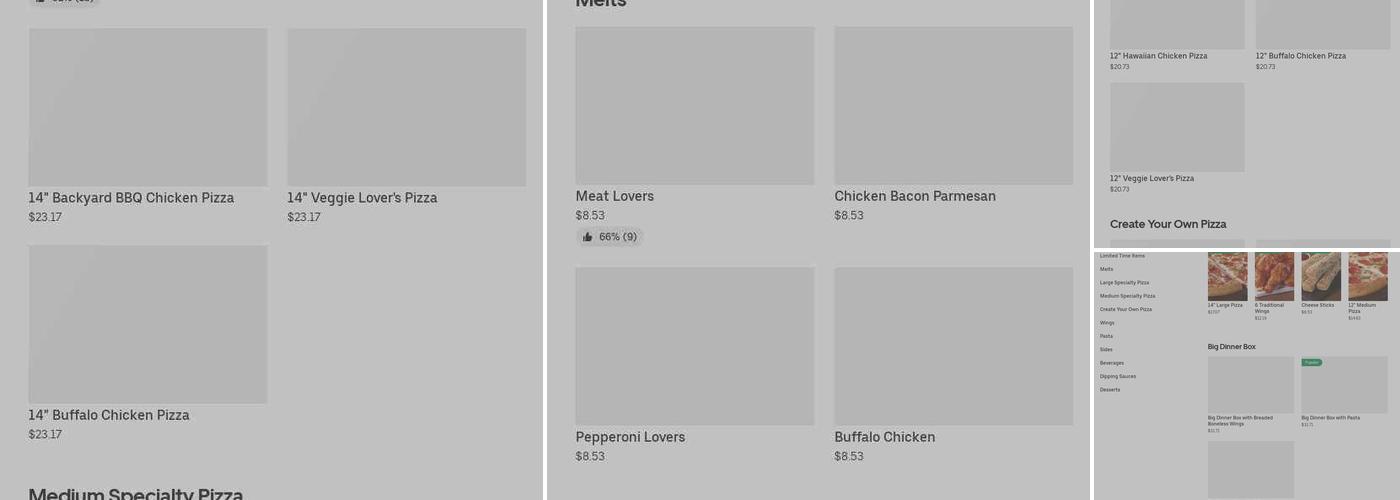 Pizza Hut Menu