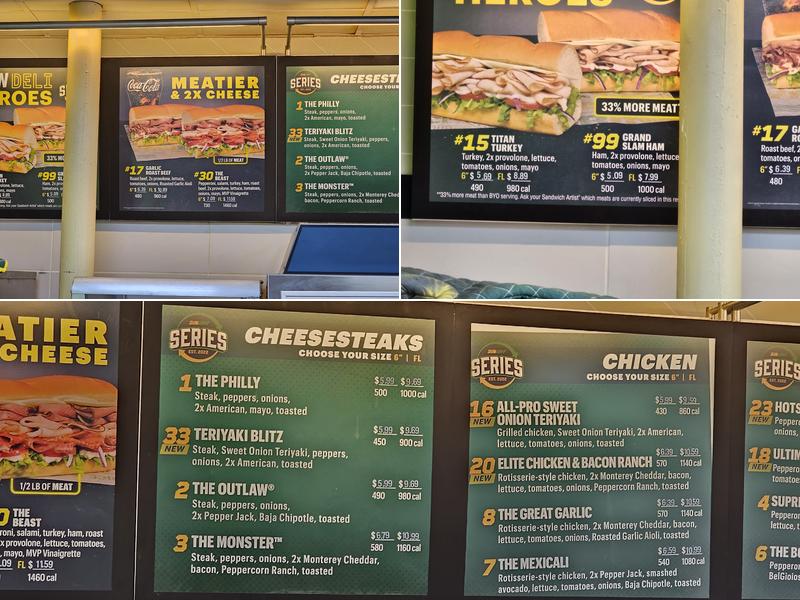 Subway Menu