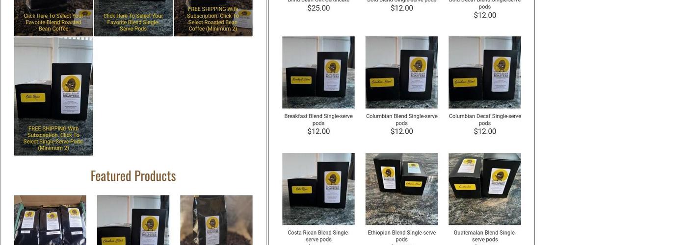 Blind Bean Roasters Menu