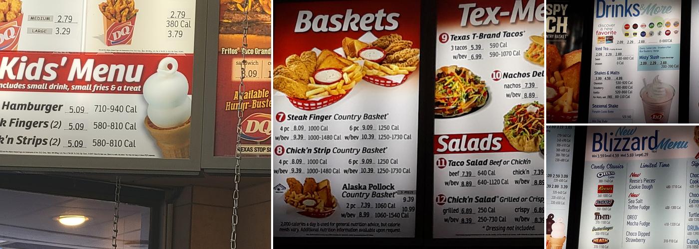 Dairy Queen Menu