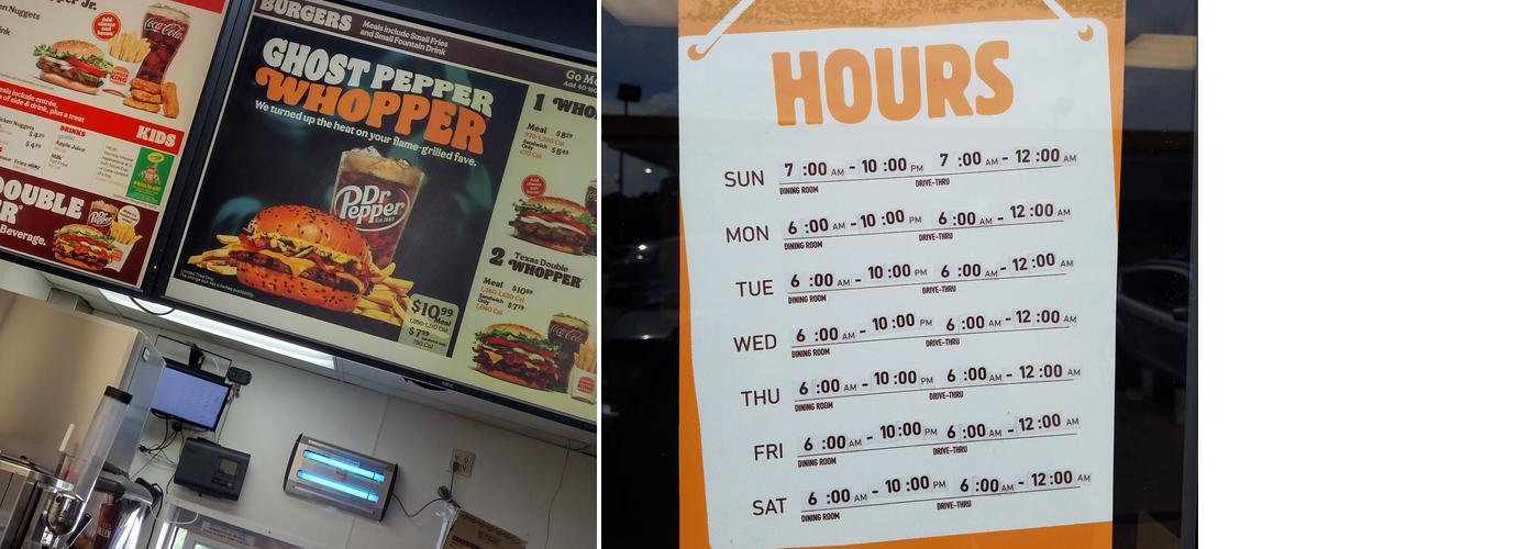 Burger King Menu