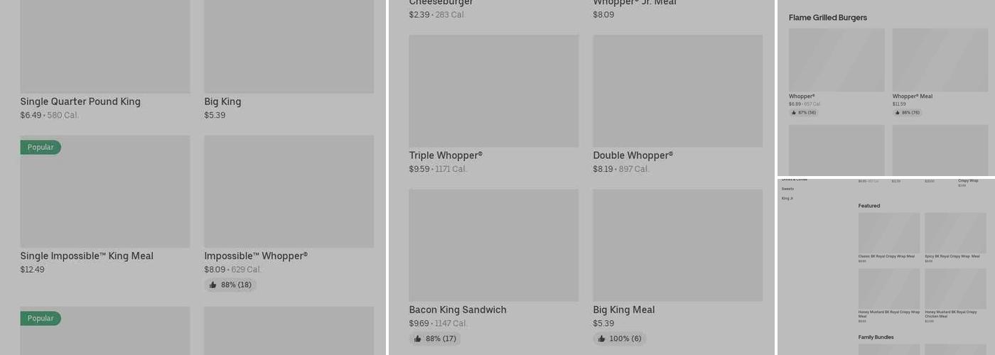 Burger King Menu