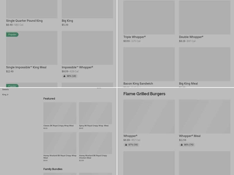 Burger King Menu