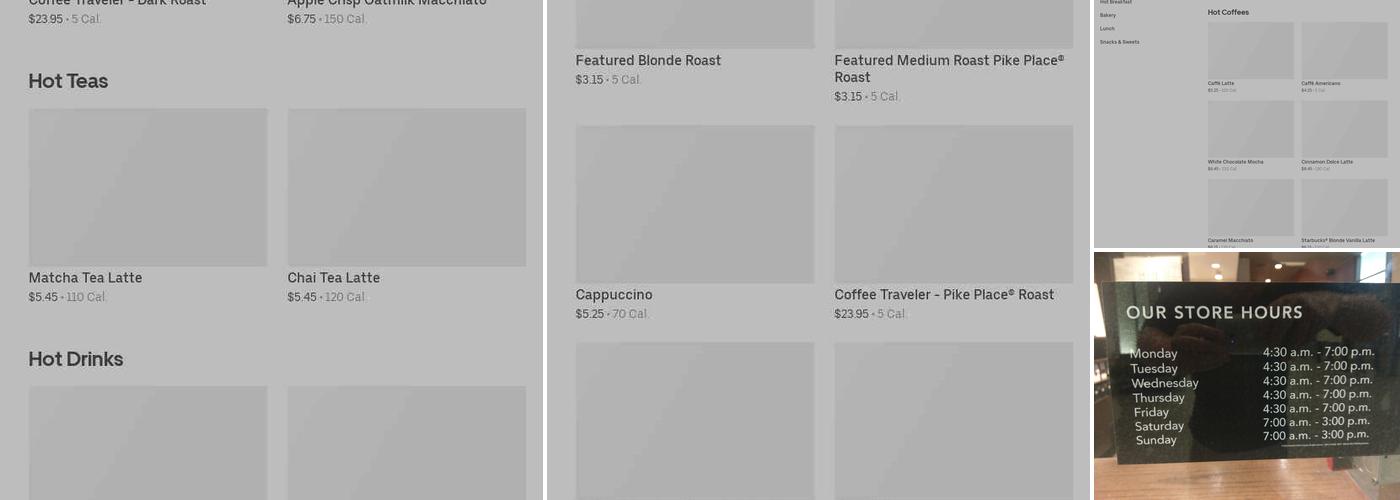 Starbucks Menu