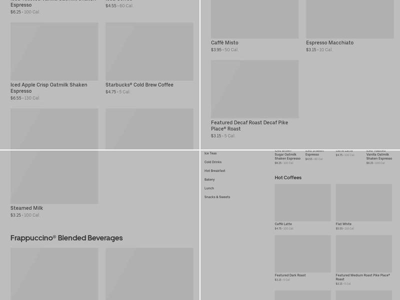 Starbucks Menu