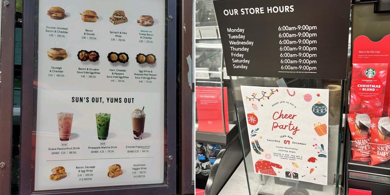 Starbucks Menu