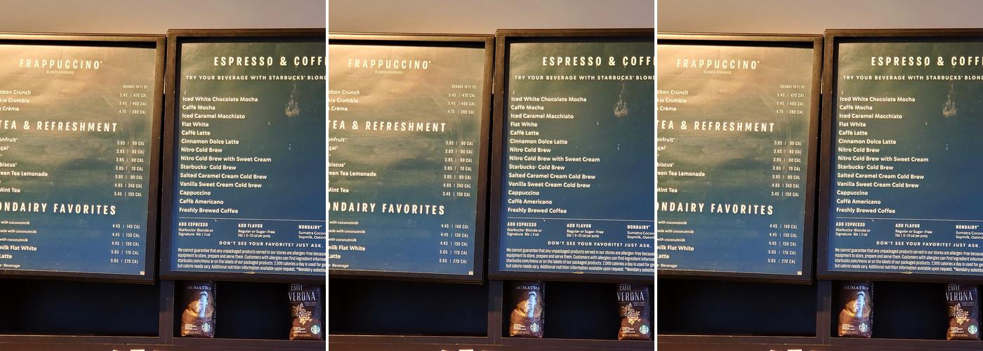 Starbucks Menu