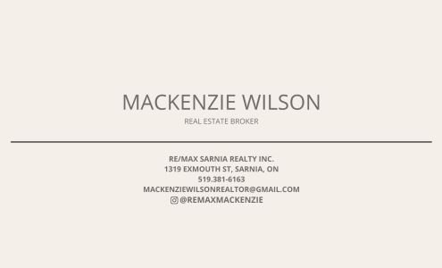 Mackenzie Wilson - REMAX Sarnia Realty Inc.