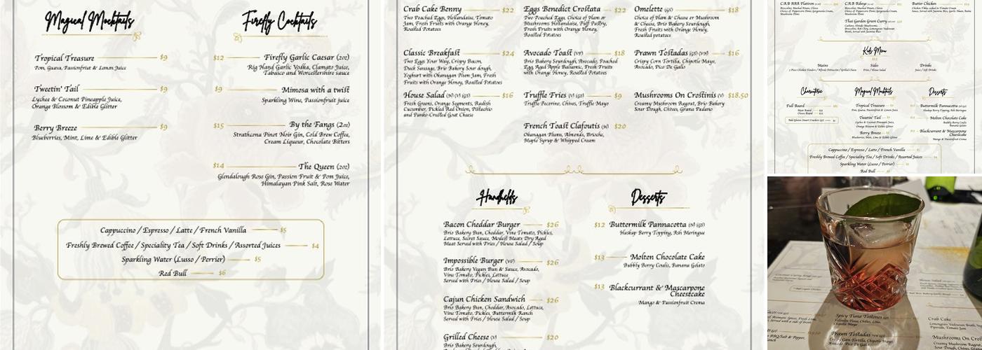 Firefly Restaurant & Bar Menu