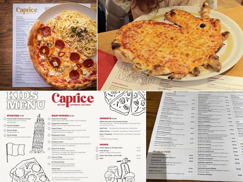 Caprice Restaurant Menu