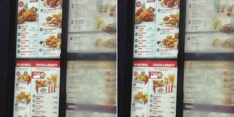 KFC Menu
