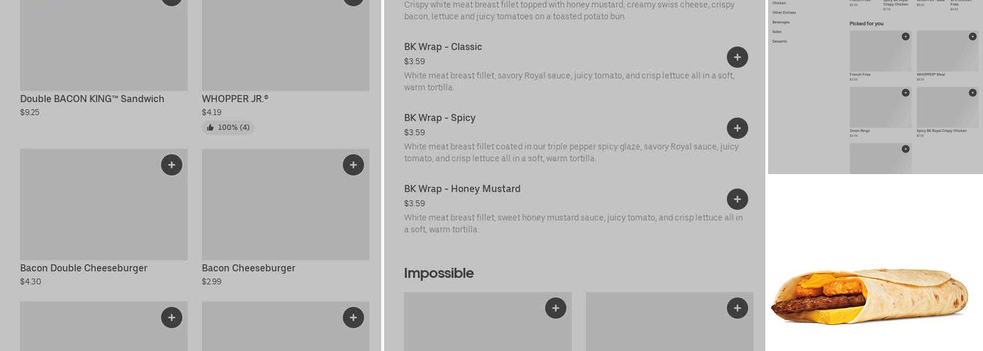 Burger King Menu