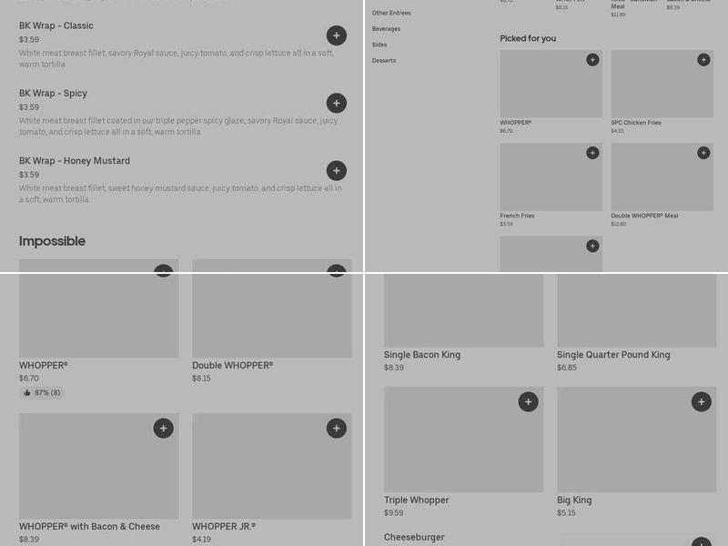 Burger King Menu