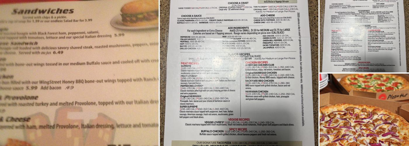 Pizza Hut Menu