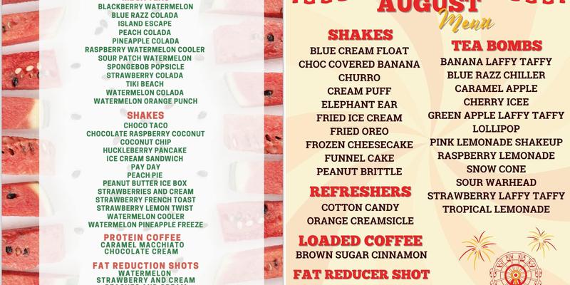 Northwood Nutrition Menu