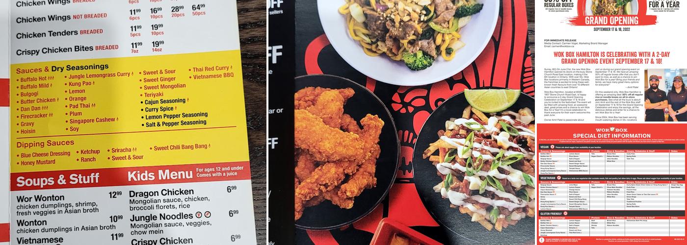 Wok Box - Wainwright Menu