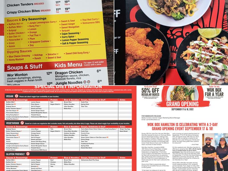 Wok Box - Wainwright Menu