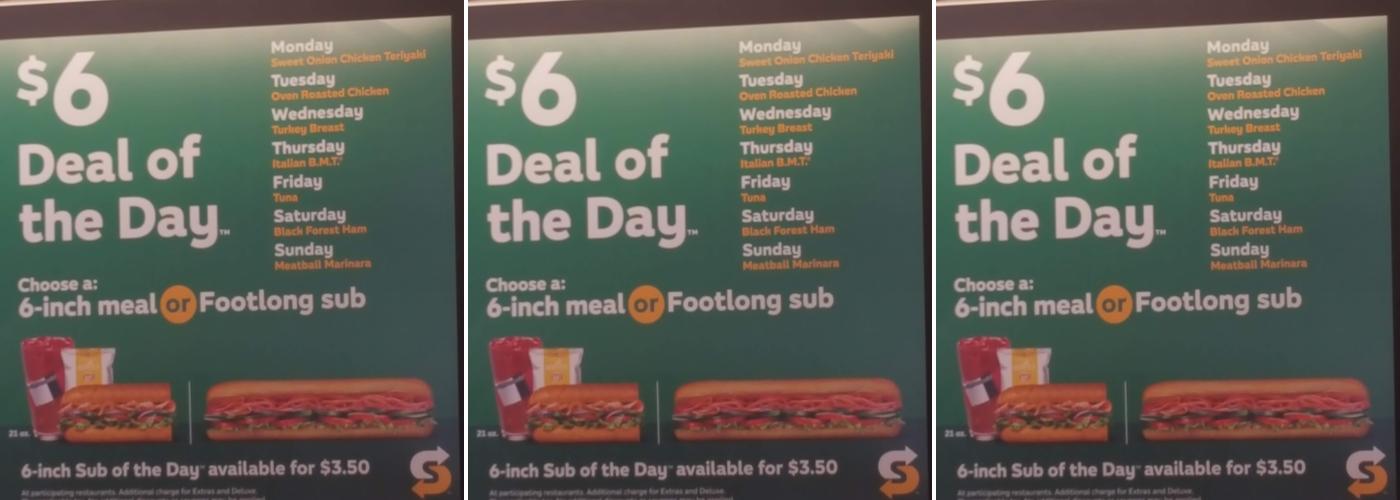 Subway Menu