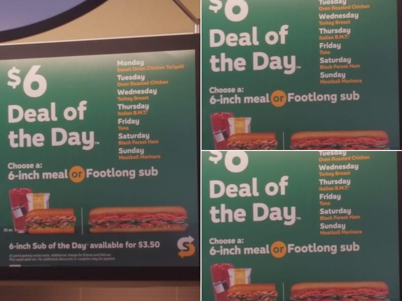 Subway Menu