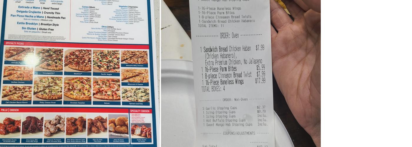 Domino's Pizza Menu