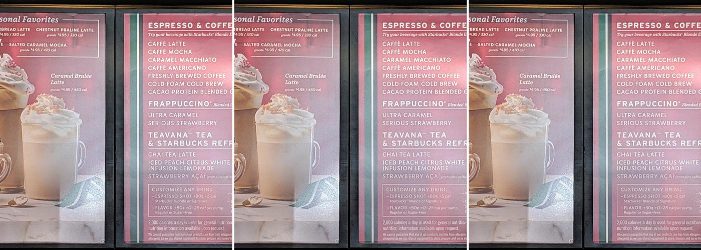 Starbucks Menu