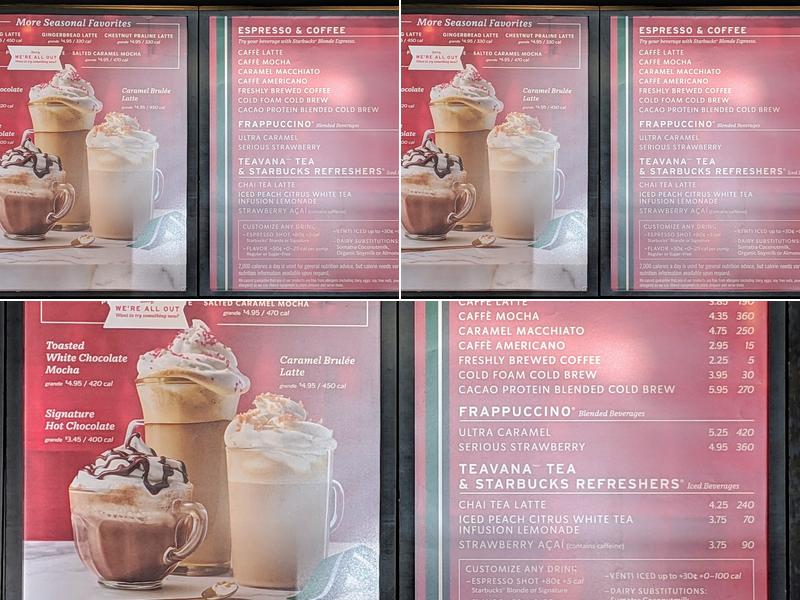 Starbucks Menu