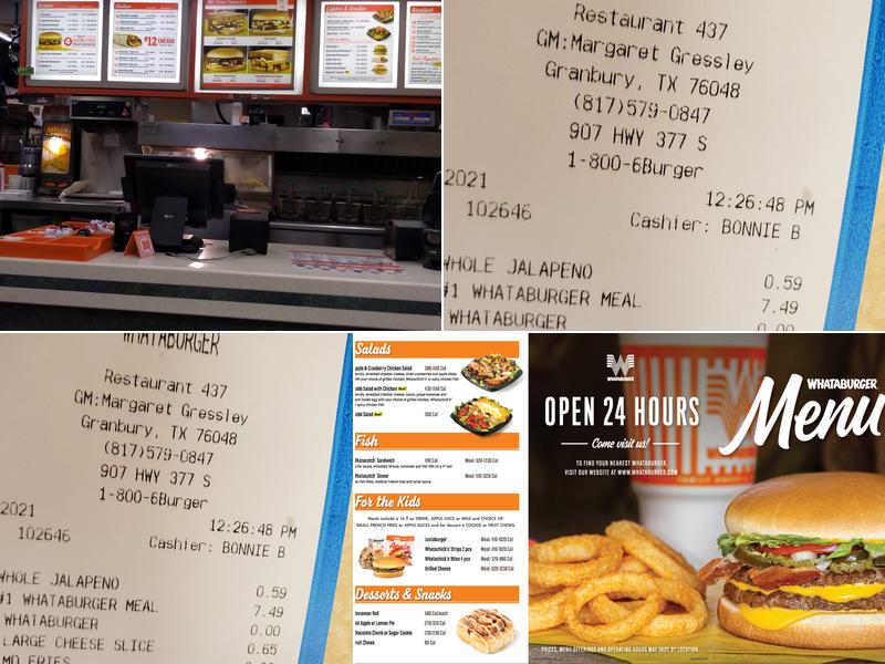 Whataburger Menu