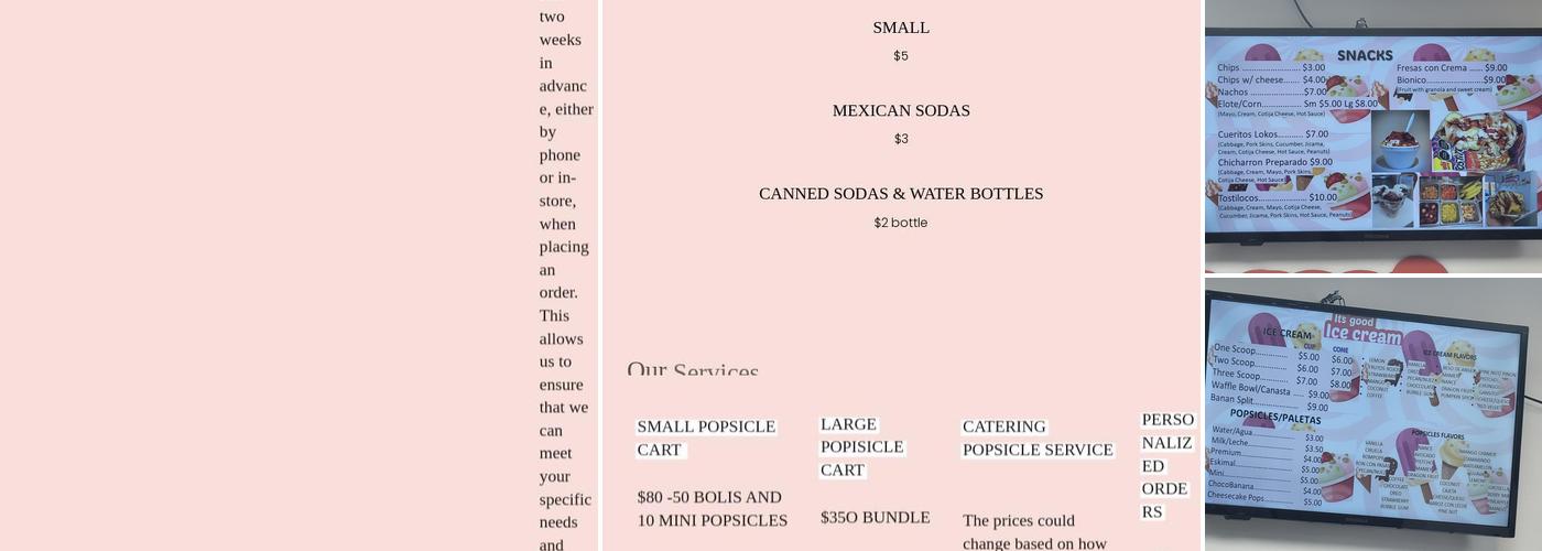 It's Good Ice Cream Menu