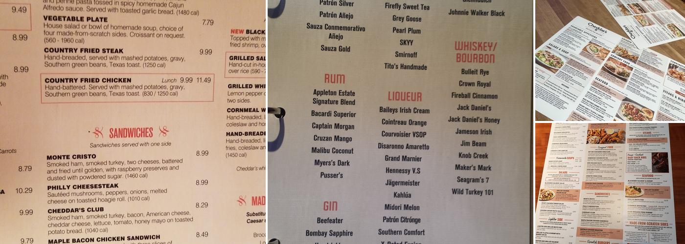 Cheddar's Scratch Kitchen Menu