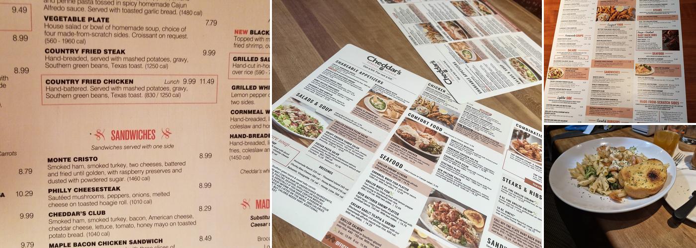Cheddar's Scratch Kitchen Menu