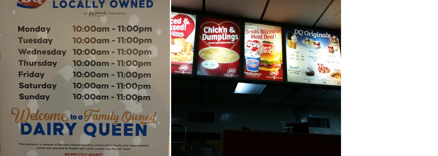 Dairy Queen Menu