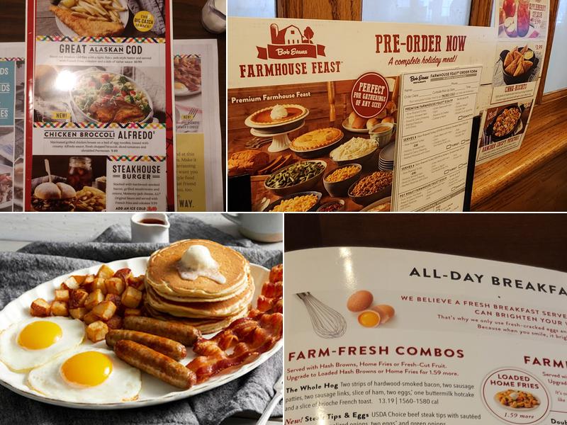 Bob Evans Menu