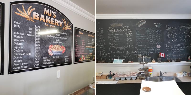 MJ's Bakery & Caboose Cafe Menu