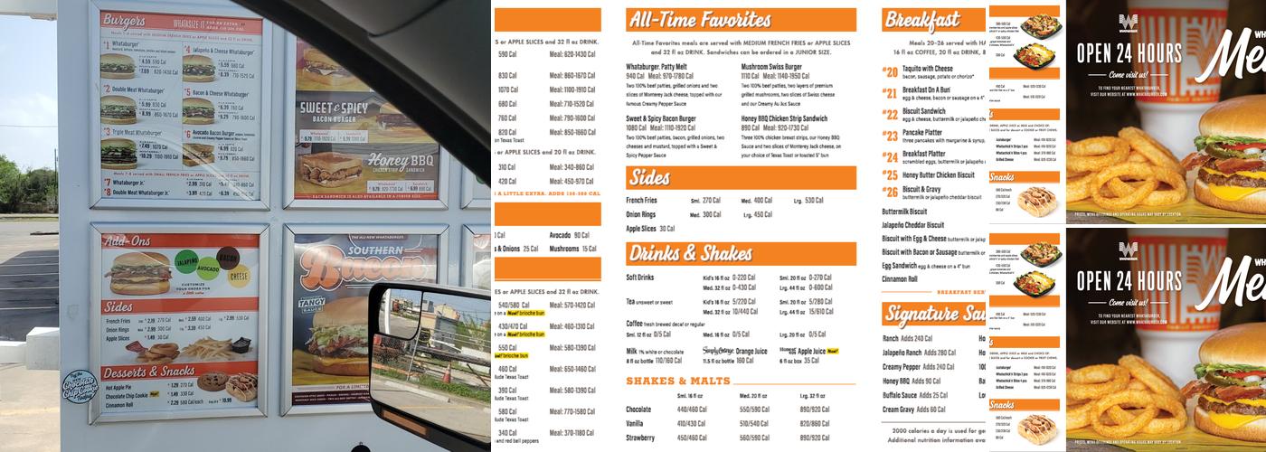 Whataburger Menu