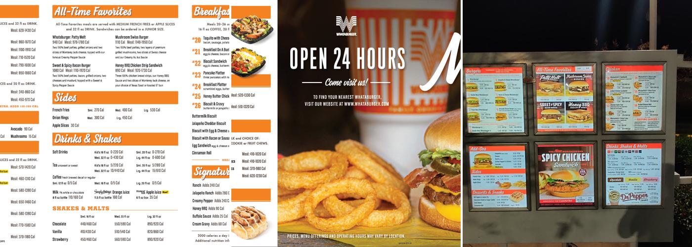 Whataburger Menu