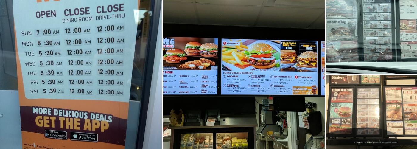 Burger King Menu