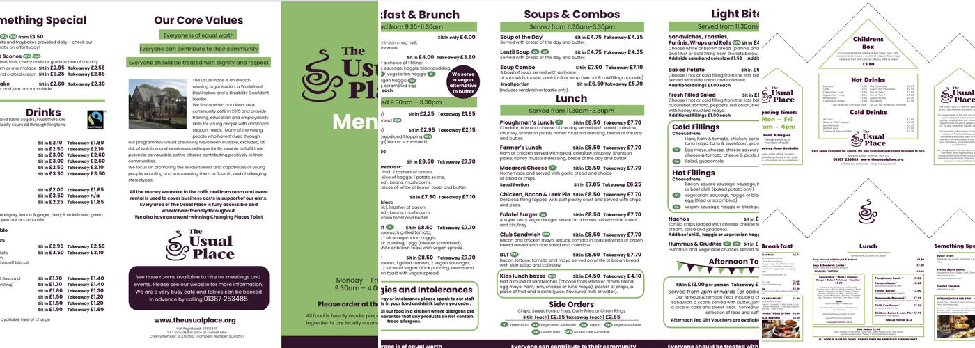 The Usual Place Menu