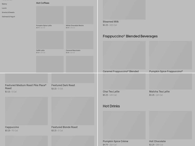 Starbucks Menu