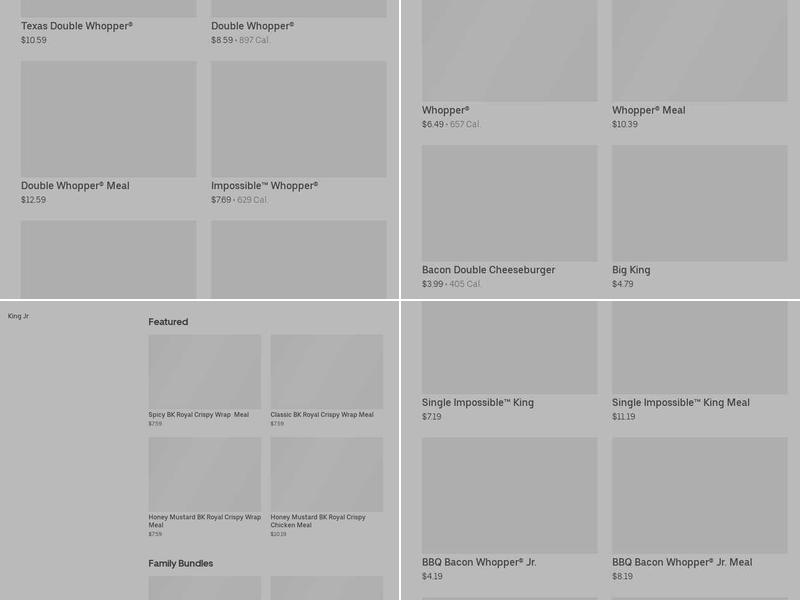 Burger King Menu