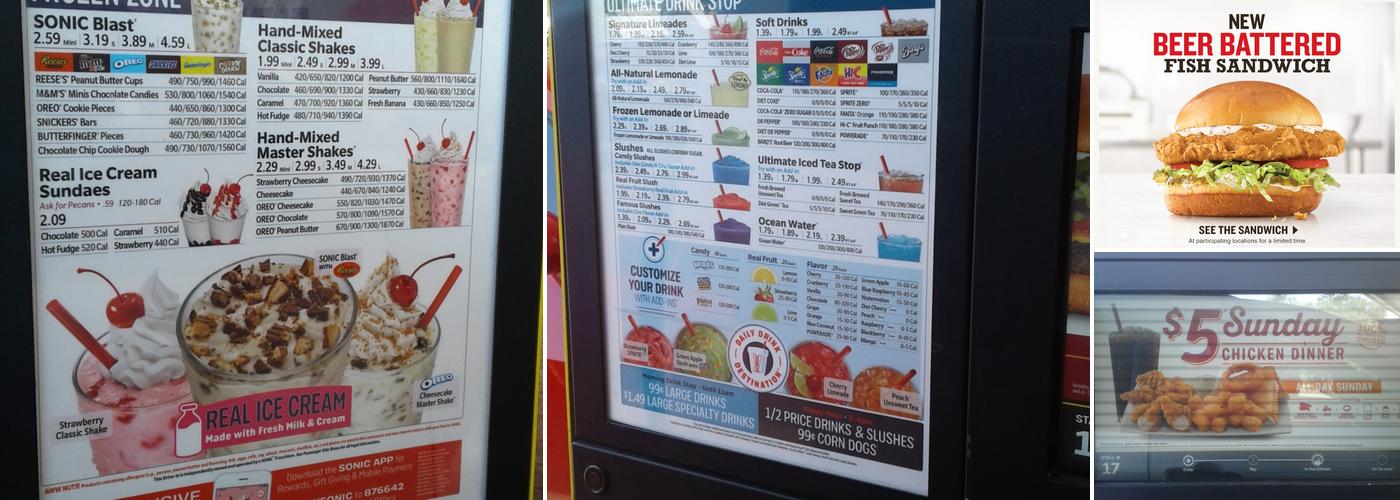 Sonic Drive-In Menu